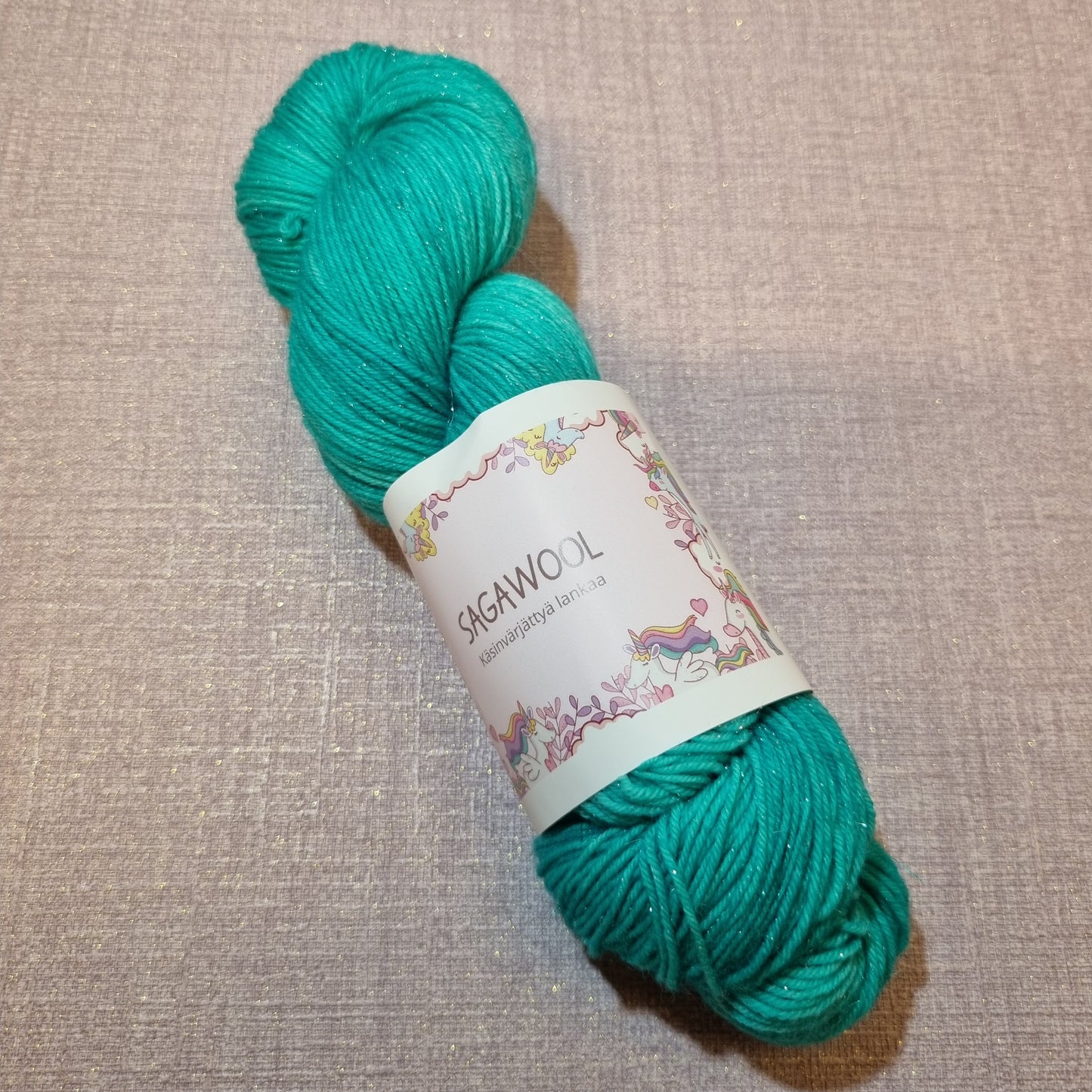 Glitterlanka, 100g/400m, turkoosi/ocean