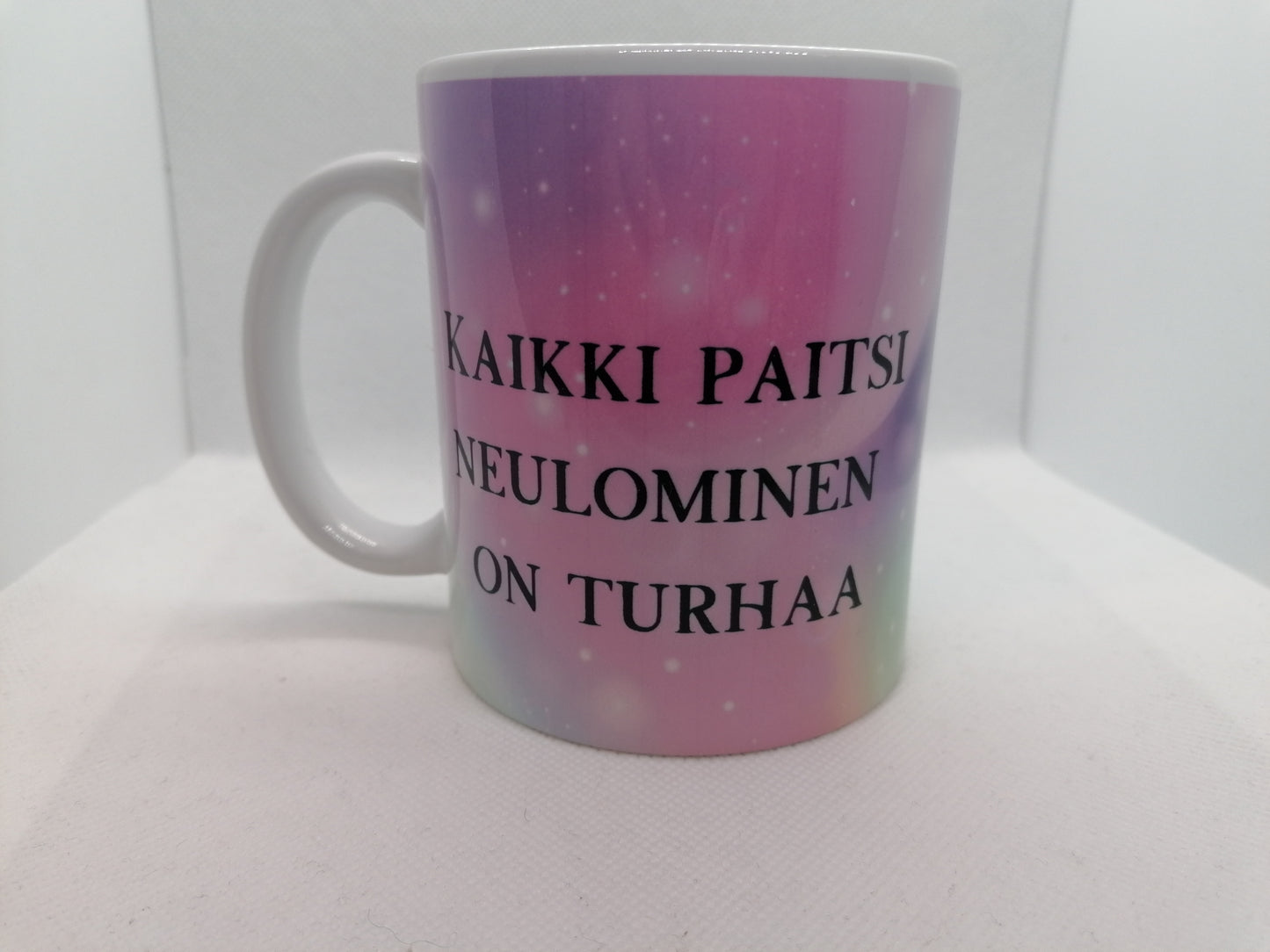 Keraaminen kässämuki painatuksella