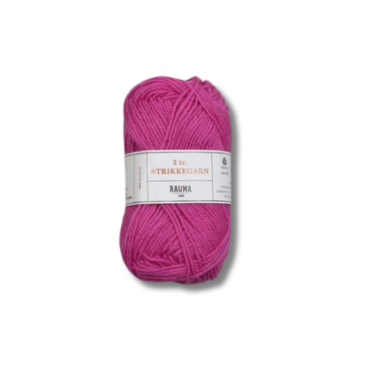 Rauma Garn 3-tr. Strikkegarn, 100% villalanka, 50g/108m.