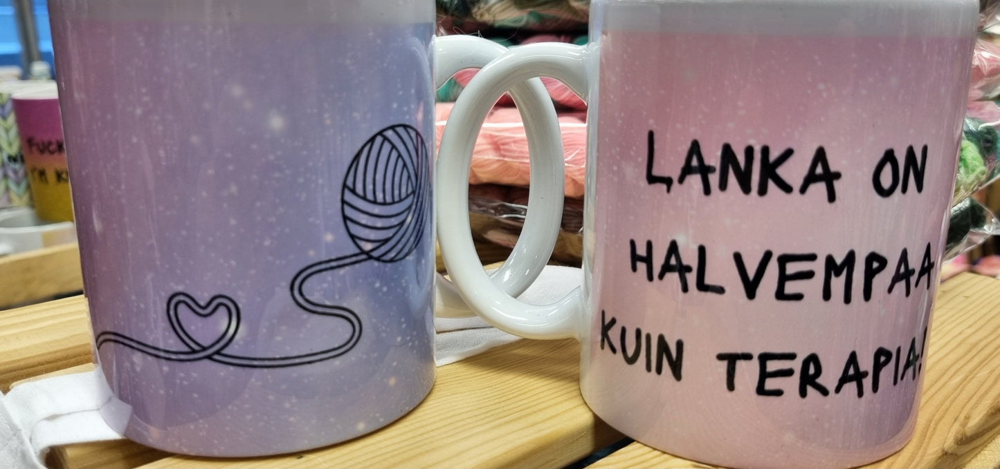 Keraaminen kässämuki painatuksella