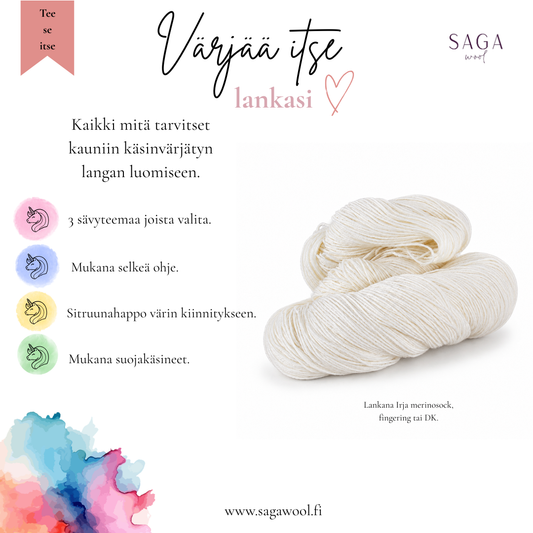 Värjää itse lankasi-DIY paketti.