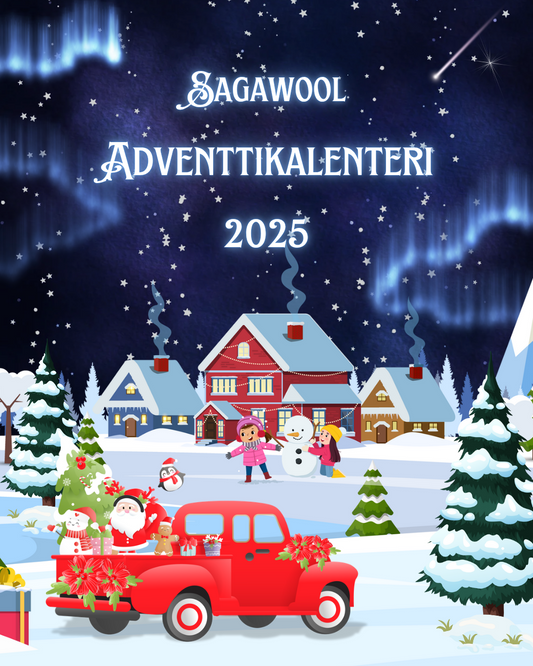 Adventtikalenteri luonnollinen, kolme lankapohja vaihtoehtoa.