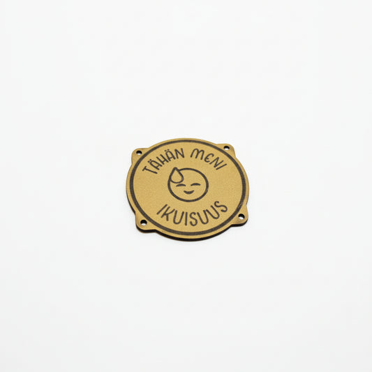 Nahkapaperimerkki:Tähän meni ikuisuus.