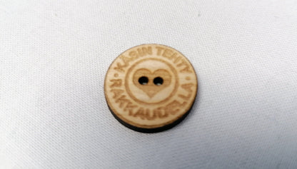 Kotimainen koivuvaneri nappi, 2cm