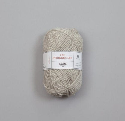 Rauma Garn 3-tr. Strikkegarn, 100% villalanka, 50g/108m.