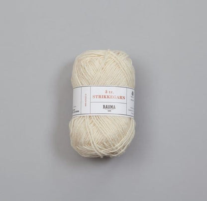 Rauma Garn 3-tr. Strikkegarn, 100% villalanka, 50g/108m.